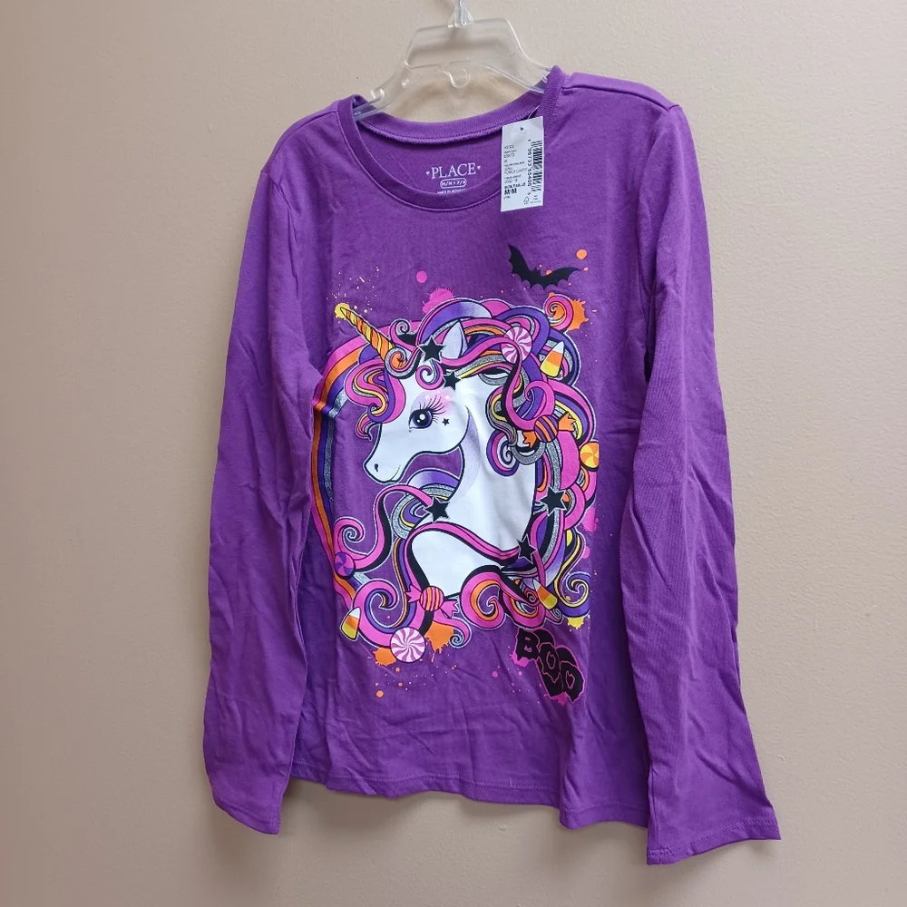 Girls Unicorn Halloween tee sz 7/8